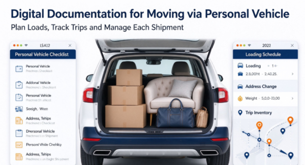 Digital Documentation for Moving via Personal Vehicle